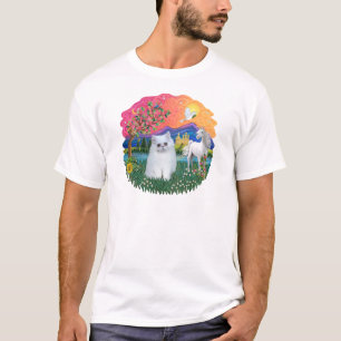 Camiseta Tierra de fantasía (ff) - gatito persa (blanco)