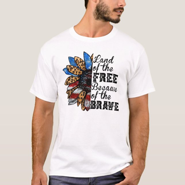 Camiseta Tierra de girasoles de los libres por los valiente (Anverso)