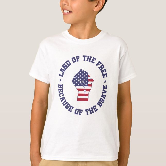 Camiseta Tierra de la bandera estadounidense libre Patrióti (Anverso)
