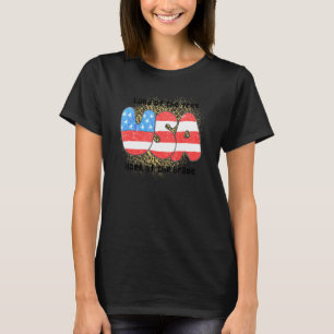 Camiseta Tierra De La Bandera Libre Leopardo Estadounidense