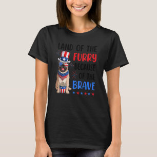 Camiseta Tierra De La Furia Pug 4 De Julio Merica Eeuu Amer