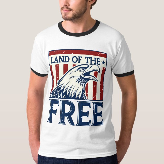 Camiseta Tierra de libre - Gráfico de águila de los Estados (Anverso)