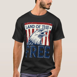 Camiseta Tierra de libre - Gráfico de águila de los Estados
