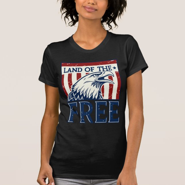 Camiseta Tierra de libre - Gráfico de águila de los Estados (Anverso)