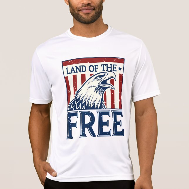 Camiseta Tierra de libre - Gráfico de águila de los Estados (Anverso)