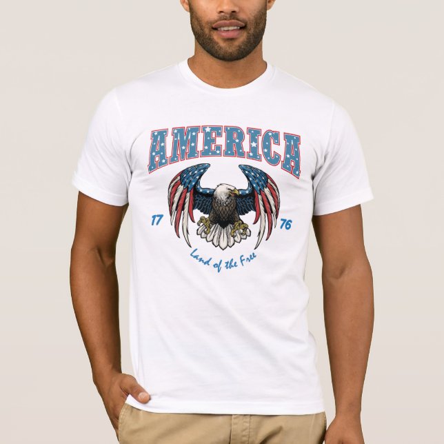 Camiseta Tierra de los Libres en América, 4 de julio de 177 (Anverso)