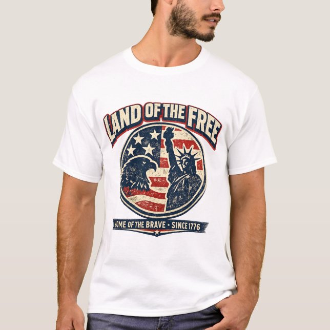 Camiseta Tierra de los libres Hogar de los valientes | 4 de (Anverso)