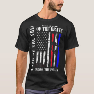 Camiseta Tierra De Los Libres Por La Valiente Para Los Vete