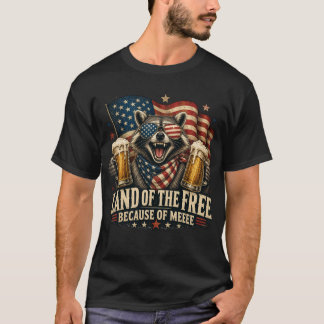 Camiseta Tierra de los Libres Por Mi Mierda Mapache Diverti