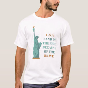 Camiseta Tierra de los libres USA Patriótico Americano Libe