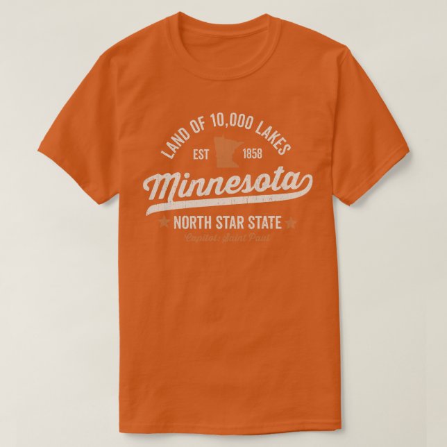 Camiseta Tierra de Minnesota de 10000 lagos (Diseño del anverso)
