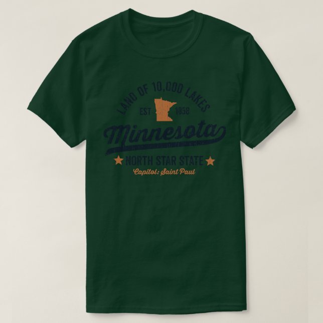 Camiseta Tierra de Minnesota de 10000 Lagos 1 (Diseño del anverso)