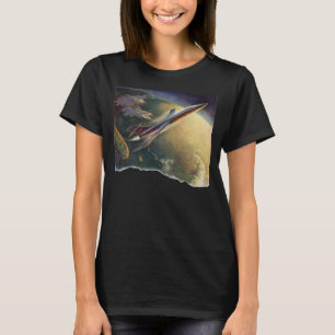 Camiseta Tierra del avión de nave espacial de ciencia ficci