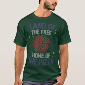 Camiseta Tierra Del Hogar Libre De La Pizza Usa1499