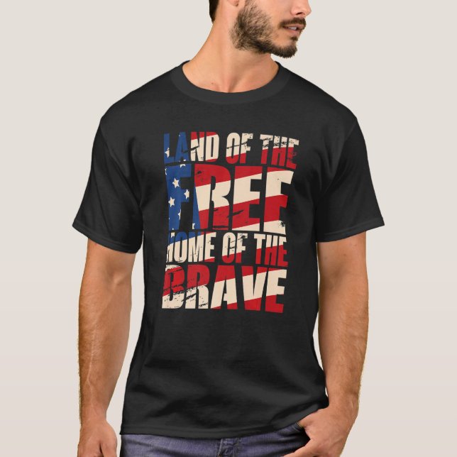 Camiseta Tierra Del Hogar Libre De Los Valientes (Anverso)
