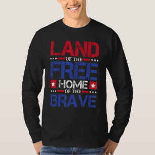 Camiseta Tierra Del Hogar Libre De Los Valientes 4 De Julio