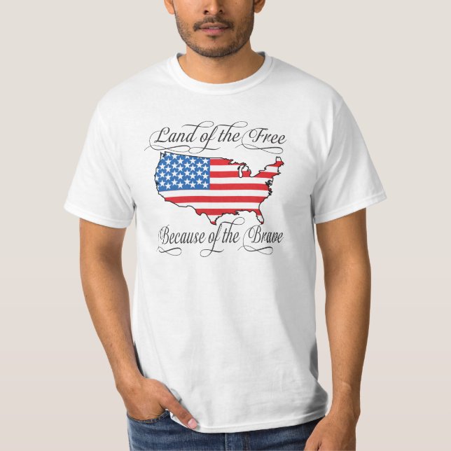 Camiseta Tierra del libre debido a los E.E.U.U. patrióticos (Anverso)