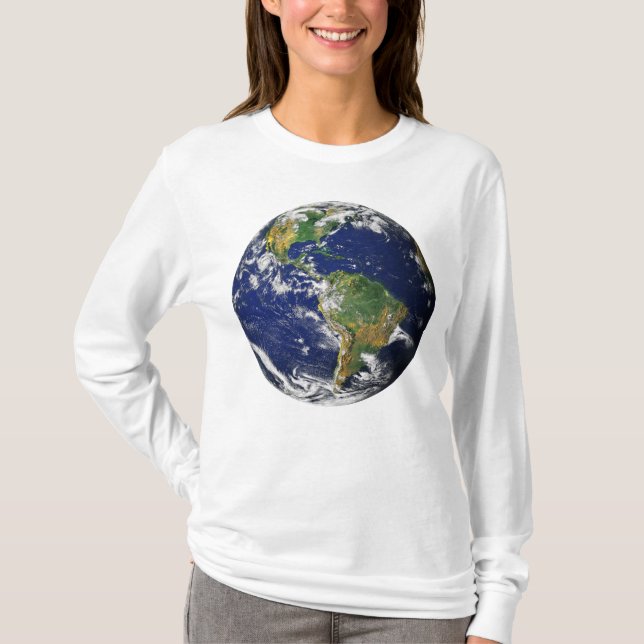 Camiseta TIERRA del PLANETA de la manga larga de las (Anverso)