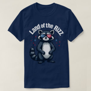Camiseta tierra del rizz  Trump Mapache Sátira del 4 de jul