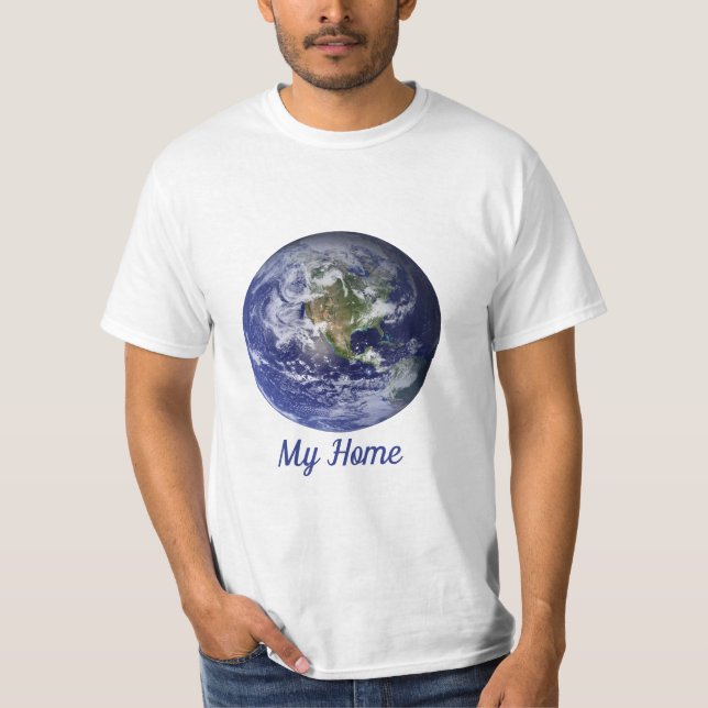 Camiseta Tierra desde el espacio, mármol azul por la NASA (Anverso)