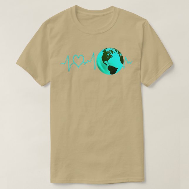 Camiseta Tierra Día del latido Reciclando el cambio climáti (Diseño del anverso)