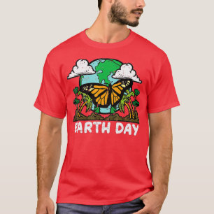 Camiseta Tierra Día Monarca Mariposa Cubo Medio Ambiente Ho