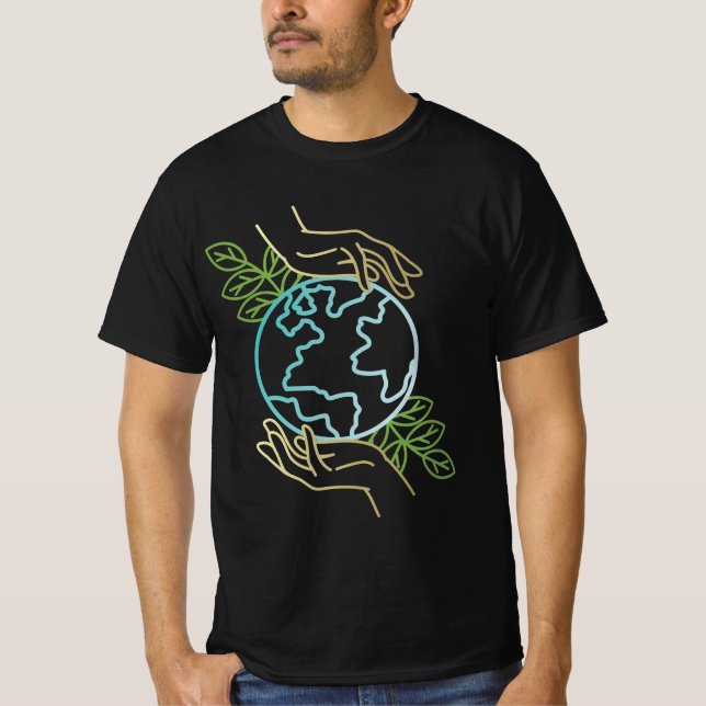 Camiseta Tierra - Diseño del amante de la naturaleza - Día  (Anverso)