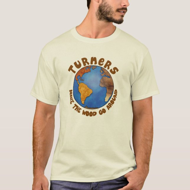 Camiseta Tierra divertida de Woodturning del globo de los (Anverso)