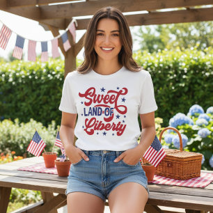 Camiseta Tierra dulce de la libertad 4 de julio Patriótico