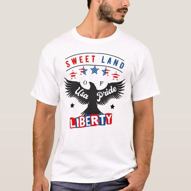 Camiseta Tierra Dulce Del Orgullo De Libertad De Eeuu (Anverso)
