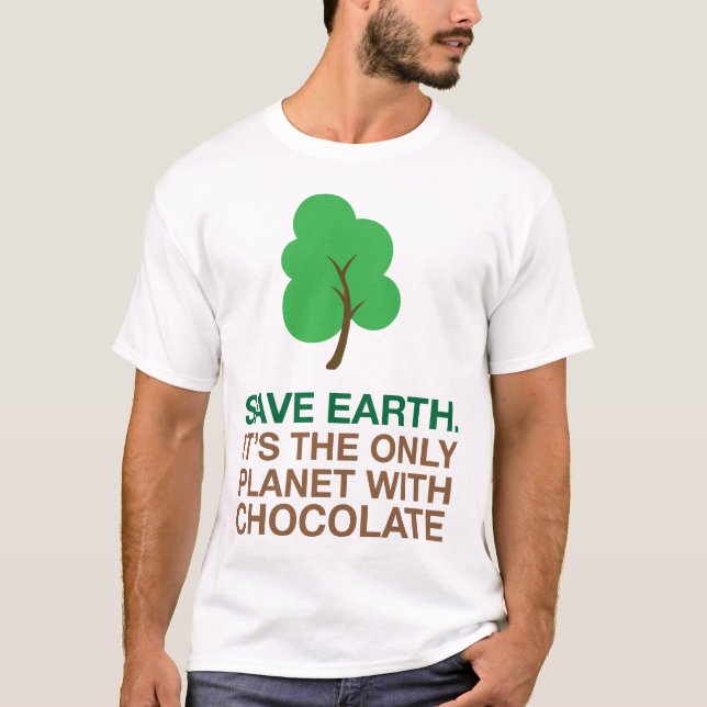 Camiseta Tierra, el único planeta con el chocolate (Anverso)