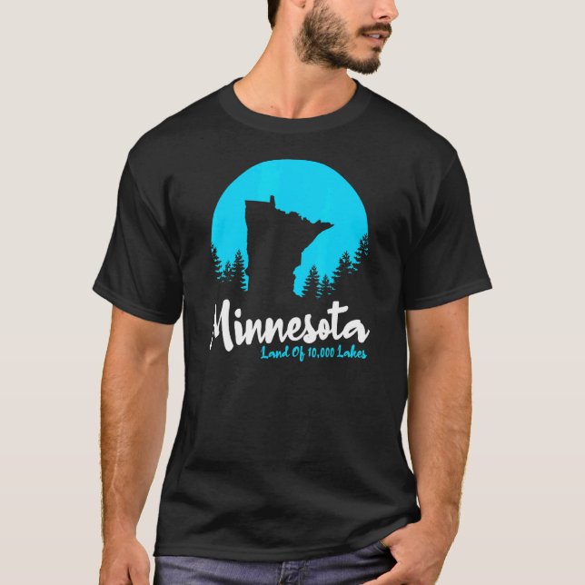 Camiseta Tierra Estatal De Minnesota De 10000 Lagos (Anverso)