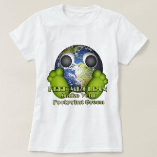 Camiseta Tierra limpia de la tierra verde