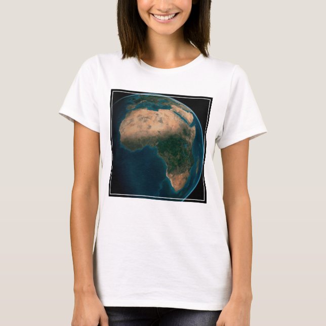 Camiseta Tierra Llena Desde El Espacio Sobre El Continente  (Anverso)