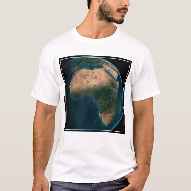 Camiseta Tierra Llena Desde El Espacio Sobre El Continente  (Anverso)