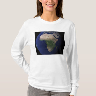 Camiseta Tierra llena que muestra África, Europa, y el Ea