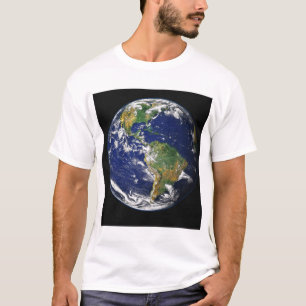 Camiseta Tierra llena que muestra el hemisferio occidental