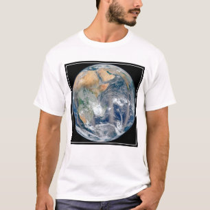 Camiseta Tierra Llena Que Muestra El Hemisferio Oriental.