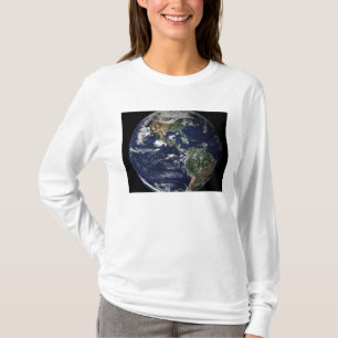 Camiseta Tierra llena que muestra el norte y Suramérica