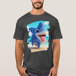 Camiseta Tierra Mitad Perro Lindo Mitad Tiburón Caprichoso