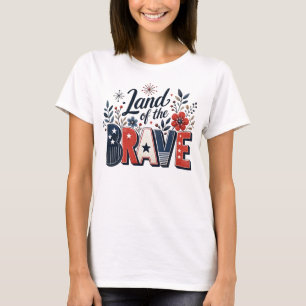 Camiseta Tierra Patriótica Floral de los Valientes