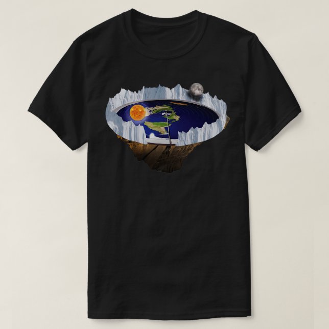 Camiseta Tierra plana con muro de hielo (Diseño del anverso)