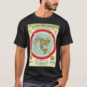 Camiseta Tierra plana de investigación del mapa de la Tierr