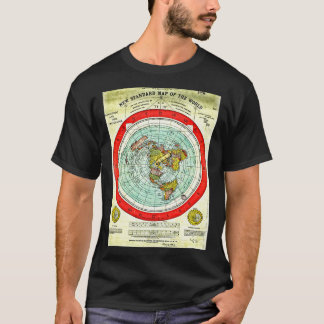 Camiseta Tierra plana de investigación del mapa de la Tierr
