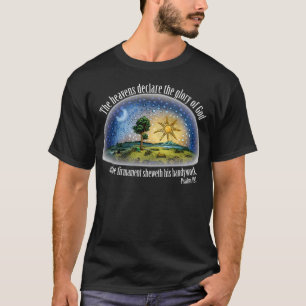 Camiseta Tierra Plana - Salmo 191 (El Firmamento) Negro