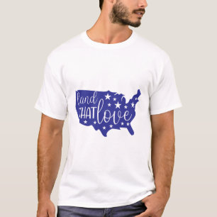Camiseta Tierra Que Amo Mapa Patriótico de EE. UU. Silueta