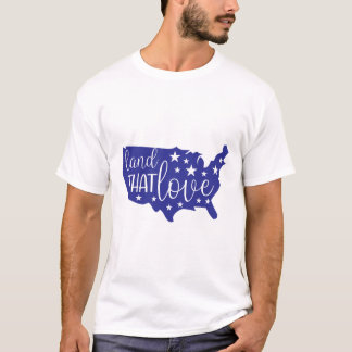 Camiseta Tierra Que Amo Mapa Patriótico de EE. UU. Silueta