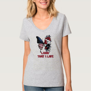 Camiseta Tierra Que Amo Mariposa Patriótica