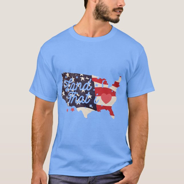 Camiseta Tierra que amo: Tributo por el Día de la Independe (Anverso)