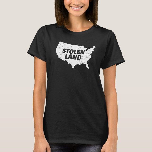 Camiseta Tierra robada Día de los pueblos indígenas Nativo  (Anverso)